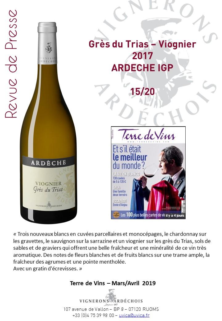 Grès du Trias 2017 - Viognier - IGP Ardèche