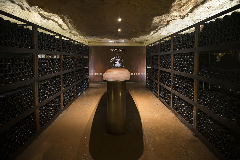 Les Vignerons Ardéchois remontent 2000 bouteilles de leur vins stockés à l'Aven d'Orgnac !